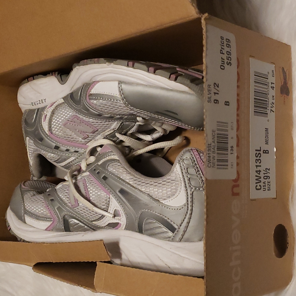 New Balance, silver and purple, size:9.5